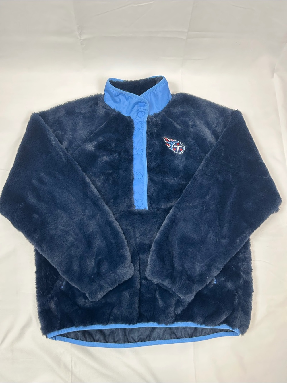 *NEW* NFL Tennessee Titans Faux Fur 1/4 Snap Collared Pullover Women's Small